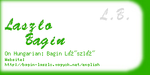 laszlo bagin business card